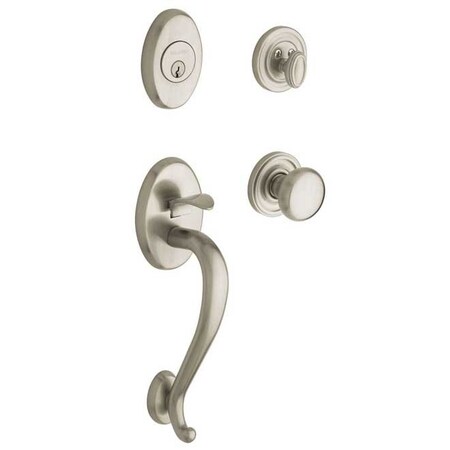 Baldwin Double Cylinder Entry Handlesets Lifetime Satin Nickel 85315.056.DBLC